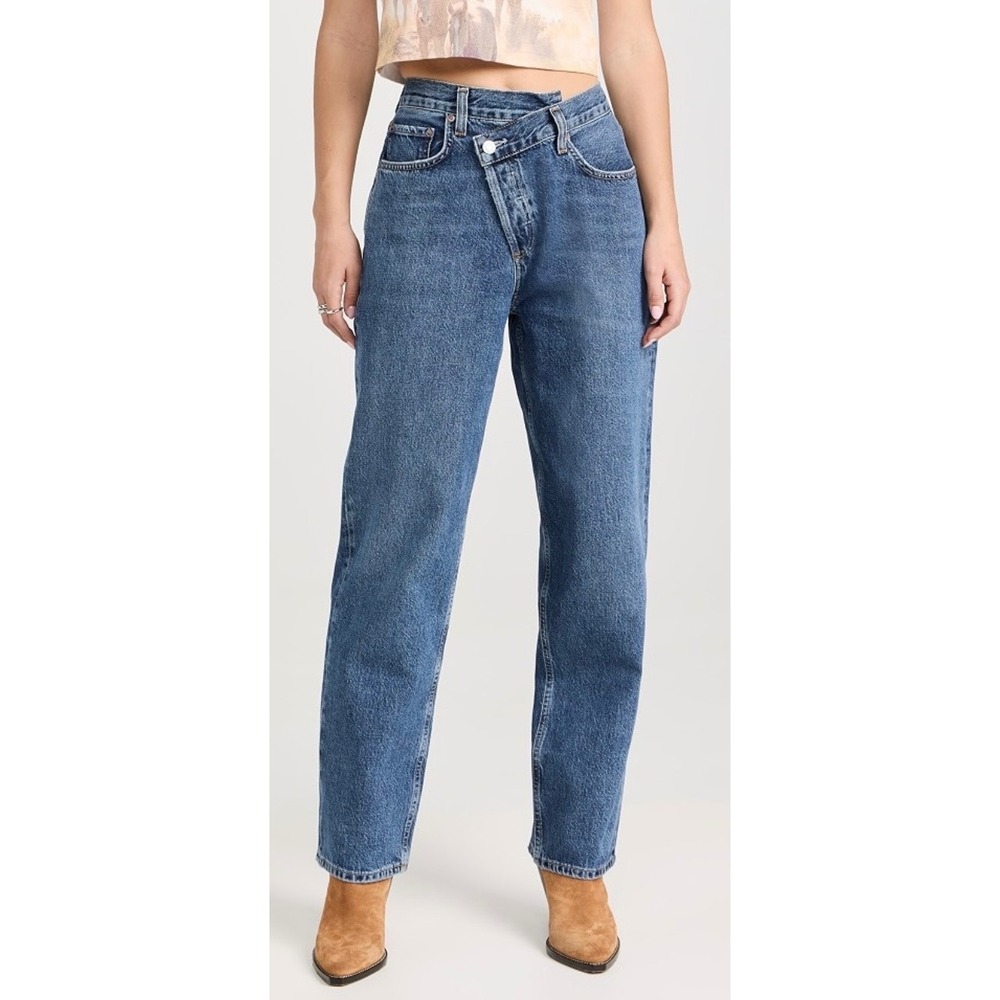 AGOLDE Criss Cross High Rise Straight Leg Jeans Blue Size 26